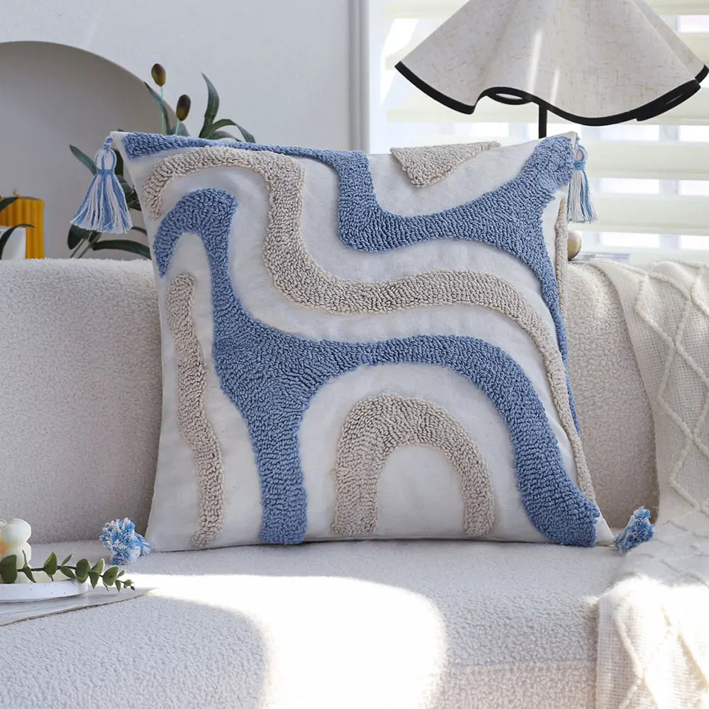 Tufted Cushion Cover with Tassels Living Room Sofa Boho Style Pillow Cover 45X45 Funda Cojin Home Decor Pillowcase